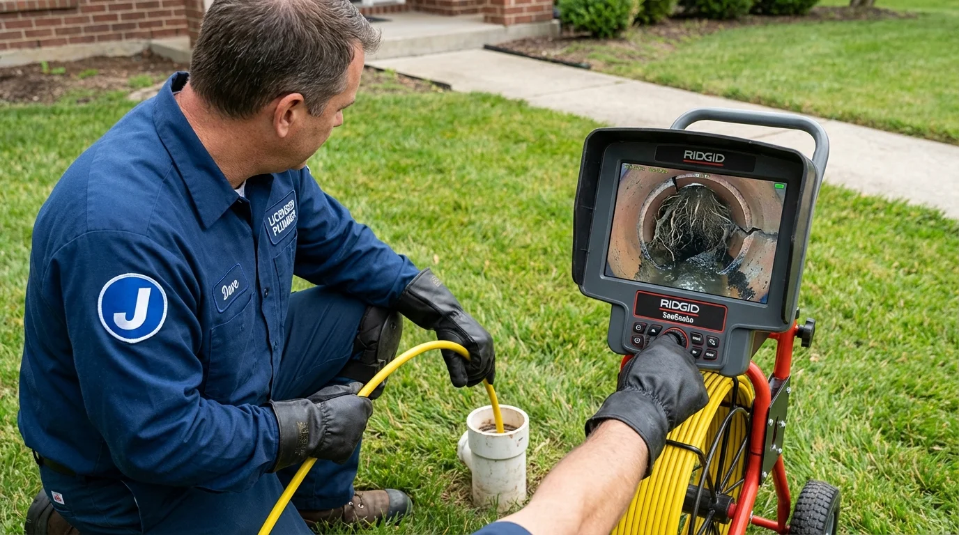 Sewer camera inspection being performed by Johns Plumbing LLC in Oceana